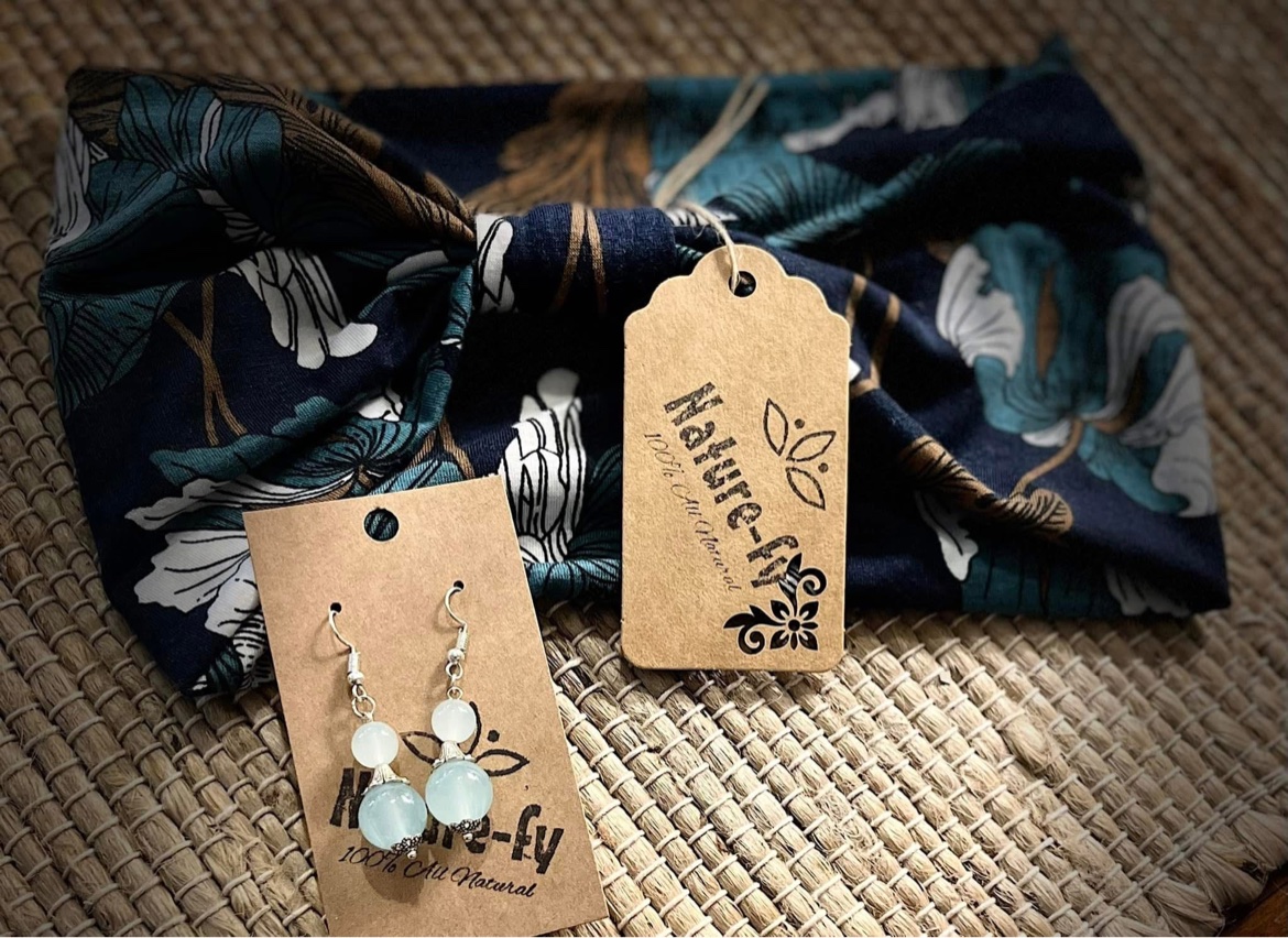 Headband and beaded earrings set