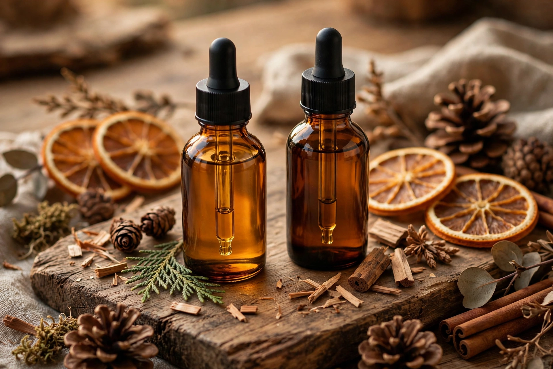 Cedar and sandalwood beard oil duo