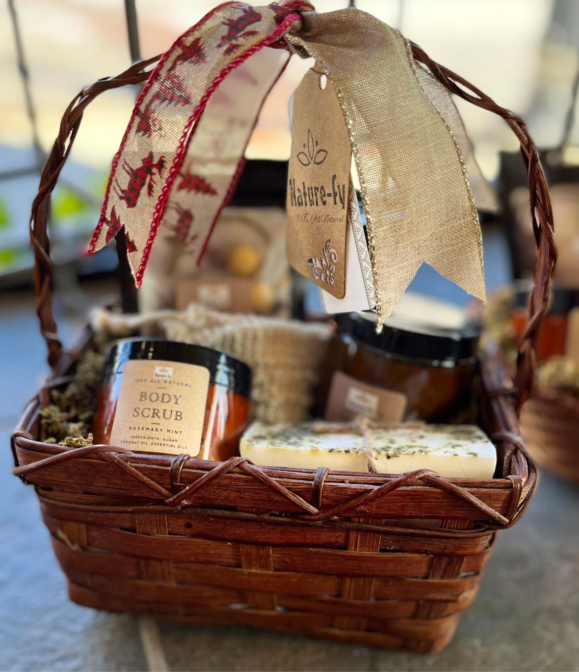 Body scrub and soap gift basket