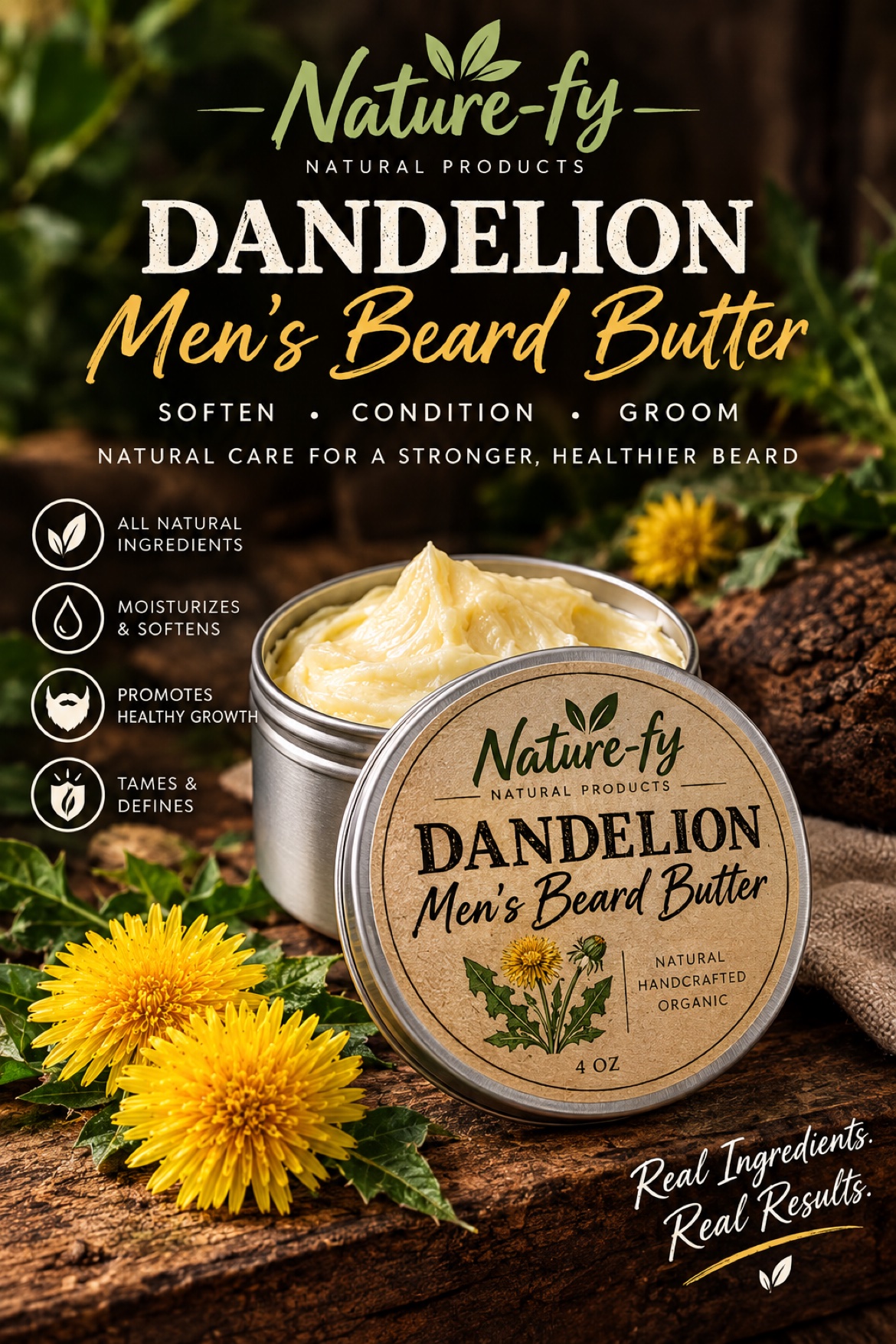 Nature-Fy Dandelion Men's Beard Butter โ 4 oz